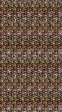 Kahverengi çiçekli bahar çiçekleri. Küçük renkli çiçekler. Motley illüstrasyonu. Küçük çiçekte güzel bir desen. Moda baskıları için zarif bir şablon.