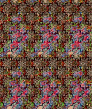 Çiçek deseni duvar kağıdı, desen dolguları ve web sayfası arka planı için kullanılabilir. Şekil verilmiş çiçeklerle eskiz deseni. Süslü zentangle çizim dokusu, soyut çiçeklerle süslenmiş..