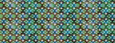 Yeşil renkli Asya tekstili. Raster illüstrasyonu. Çiçek desenini çiz.