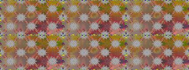 Kahverengi ve gri renkli çiçekler. Kumaş desenli papatya çiçekleri ayrıntıları.