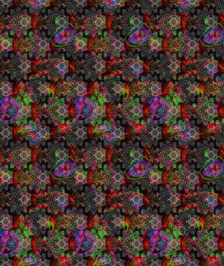 Düz Çiçek Elementleri Tasarımı. Siyah renkli çiçekler. Raster Illustrasyon 'daki Çiçek Deseni' nin son moda çizimi. Renkli Yaz Teması çizim şablonu.