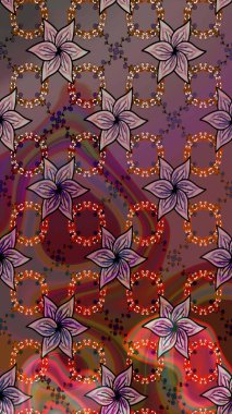 Renkli Bahar Teması eskiz kalıbı. Düz Çiçek Elementleri Tasarımı. Süslü kumaş deseni. Raster illüstrasyonunda çiçek deseni çizimi.