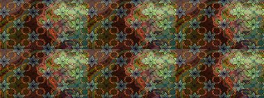 Suluboya çiçekli çiçek deseni. Raster illüstrasyonu. Kahverengi renkli Asyalı tekstil.