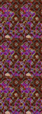 Çiçekli karalama şeklinde Raster çiçek deseni. Kahverengi ve kırmızı renkte çiçekler. Nazik, sevimli çiçek arkaplanı..