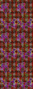 Raster illüstrasyonu. Eskiz arkaplan modeli. Kahverengi ve kırmızı renklerde yaprakları olan yabani çiçekler. Suluboya, elle çizilmiş.