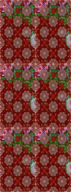 Çiçeksel elementlerle süslenmiş zarif raster dokusu. Parlak çiçekli kırmızı ve kahverengi renklerde soyut, pürüzsüz desen. Küçük çiçekte şirin bir çiçek deseni var..