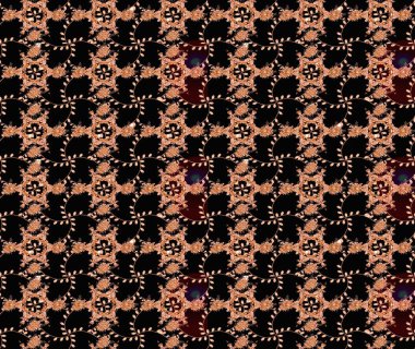 Düz Çiçek Elementleri Tasarımı. Siyah renkli çiçekler. Renkli Bahar Teması eskiz kalıbı. Güzel çiçek deseni..