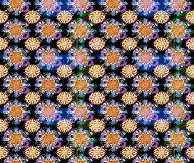 Düz Çiçek Elementleri Tasarımı. Renkli Bahar Teması eskiz kalıbı. Parlak arkaplan eskiz desenli çiçekli fantezi tasarımı.