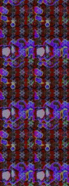 Süslü kumaş deseni. Düz Çiçek Elementleri Tasarımı. Renkli Bahar Teması eskiz kalıbı. Raster illüstrasyonunda çiçek deseni çizimi.