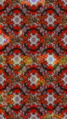 Kahverengi, kırmızı ve nötr renklerde çiçekler. Raster illüstrasyonu. Çiçek desenli eskiz, vuruşlar, sıçramalar, yaz çiçekleri..