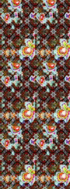 Güzel kumaş deseni. Gri, kahverengi ve nötr renklerde. Raster illüstrasyonundaki çiçek desenli çizim. Raster illüstrasyonu.