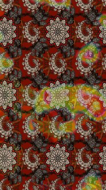 Çiçekler suluboya tarzında kahverengi ve kırmızı renklerde. Kahverengi ve kırmızı renkte çiçekler olan çiçek deseni çiz.