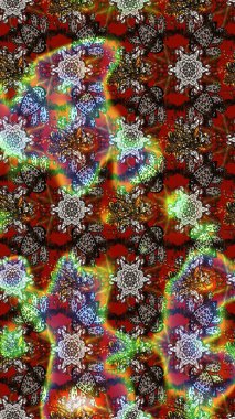 Raster illüstrasyonu. Düz Çiçek Elementleri Tasarımı. Renkli Bahar Teması eskiz kalıbı. Çiçek deseni. Chichi kumaş deseni çiz.