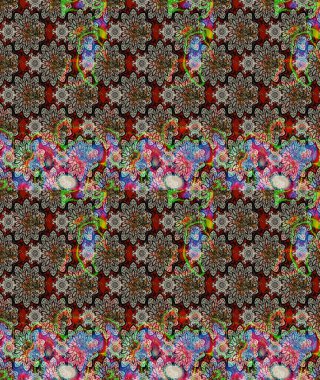 Raster Modaya uygun kumaş deseni. Tarafsız renklerde şirin bir çiçek deseni. Renkli Bahar Teması eskiz kalıbı. Düz Çiçek Elementleri Tasarımı.