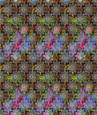 Raster çiçek izi. Klasik taslak çizimi. Raster Yumuşak kumaş deseni. Çiçek nötr çizim deseni.