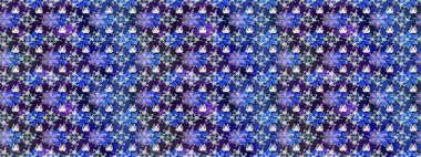 Çiçekli karalama şeklinde Raster çiçek deseni. Yumuşak, mavi renkte yaz çiçekleri. Raster illüstrasyonu.