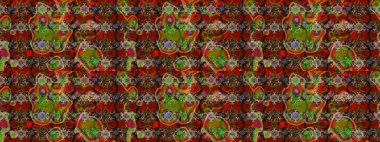 Çiçekli çiçek deseni, suluboya. Süslü kumaş deseni. Raster deseni.