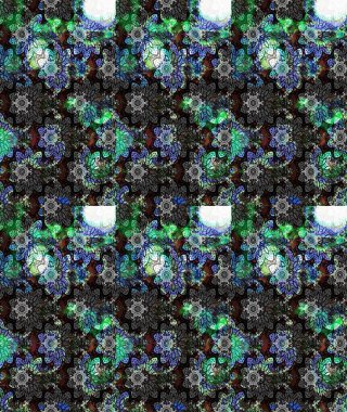 Şatafatlı bahar bahçesi dokusu. Siyah renkli çiçekler. Raster illüstrasyonu. Siyah renkte çiçek çizimi. Çiçek deseni.