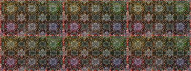 Renkli Bahar Temalı Kusursuz Arkaplan. Düz Çiçek Elementleri Tasarımı. Sevimli çiçek raster deseni. Gri ve kahverengi renkte çiçekler.