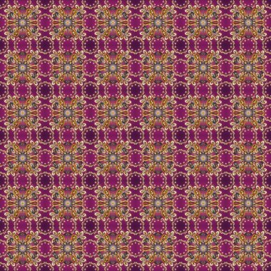 Klasik klasik klasik arka plan. Geleneksel oryantasyon süsü. Mor, kahverengi ve bej renklerdeki altın desenli altın elementler. Kusursuz klasik raster altın desenli.