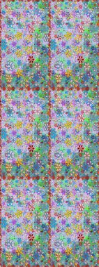 El yapımı çiçek ve bitki koleksiyonu. Raster illüstrasyonu. Şirin karalama çiçekleri olan kusursuz çiçek desenleri. Raster illüstrasyonu. Robot resim tarzı mavi ve nötr renkler.