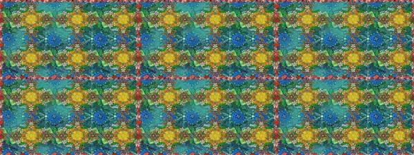 Renkli mavi ve yeşil pürüzsüz desen. El çizimi dikişsiz sonbahar çiçekleri deseni. Tekstil ve kapak tasarımı için mükemmel. Mavi ve yeşil renkli çiçekler. Doodle tarzı.