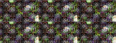 Düz Çiçek Elementleri Tasarım Raster illüstrasyonu. Renkli Bahar Teması eskiz kalıbı. Çiçek desenli eskiz. Gri renkli çiçekler.