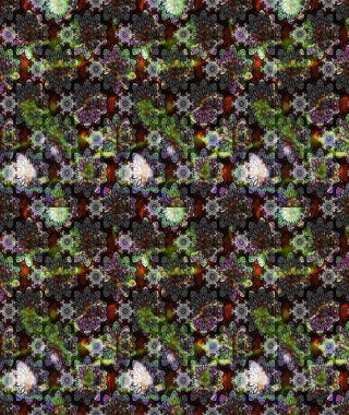 Gri renkli etnik çiçekli zarif eskiz deseni. Raster Çiçek İllüstrasyonu güzel tekstil..