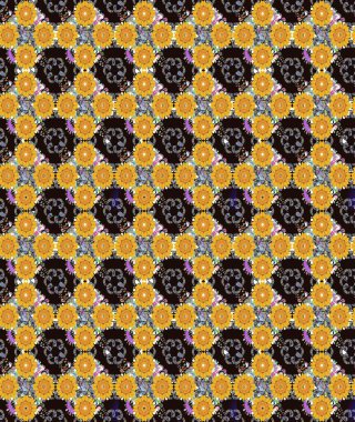 Sarı renklerde. Sarı renkli sarı papatya deseni. Raster illüstrasyonu.