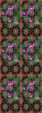 Gri ve kahverengi renklerde. Raster illüstrasyonu. Güzel kumaş deseni. Raster illüstrasyonunda kusursuz çiçek deseni.