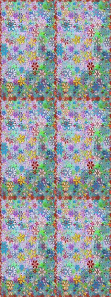 El yapımı çiçek ve bitki koleksiyonu. Raster illüstrasyonu. Şirin karalama çiçekleri olan kusursuz çiçek desenleri. Raster illüstrasyonu. Robot resim tarzı mavi ve nötr renkler.