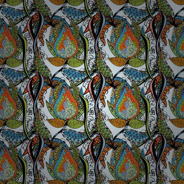 Çiçek deseni. Vektör Dikişsiz güzel kumaş desen. Bahar Tema Dikişsiz desen arka plan rengi. Düz çiçek öğeleri tasarım