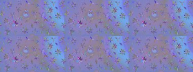 Taslak dekoratif arka plan, çiçek mandala. Çiçek. Raster illüstrasyonu. Mor ve mavi renklerde.