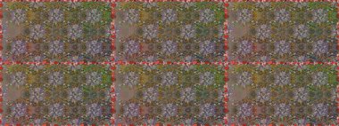 Kahverengi el çizimi. Sanat, çiçeklere ilham verir ve arka plan bırakır. Karalama çiçekleri kusursuz desen. Raster deseni.