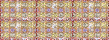 Çiçeksiz desenli nakış işlemeli gelincikler ve vadideki zambaklar. Tarafsız ve bej renklerde geleneksel halk çiçekleri demeti tekstil tasarımı için.