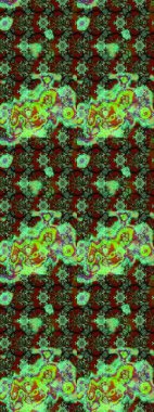 Raster suluboya çiçek deseni, narin çiçekler, yeşil ve kahverengi çiçekler, tebrik kartı şablonu. Güzel kumaş deseni.