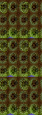 Ağaç dallı bahar çiçekleri ile desen, yeşil ve kahverengi renkler ile çiçek silueti. Raster deseni.