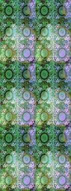 Yeşil renklerde, altın çiçekli altın desenli desen. Raster geometrik arka plan. Altın rengi, kusursuz çizim. Senin tasarımın için, duvar kağıdı..