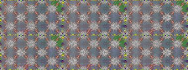 Soyut etnik raster kusursuz desen. Vadinin gri ve nötr renklerinde çiçekleri. Çiçekler..