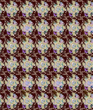 Düz Çiçek Elementleri Tasarımı. Renkli Bahar Teması eskiz kalıbı. Raster illüstrasyonundaki çiçek desenli çizim. Güzel kumaş deseni.