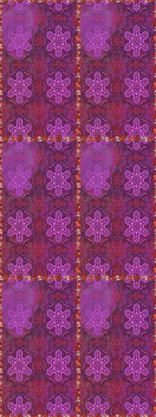 El çizimi çiçekli, pürüzsüz bir desen. Mor ve mor arka planda. Çocuksu tasarım. Tekstil, kumaş, ambalaj, hatıra defteri için güzel çiçek arkaplanı..