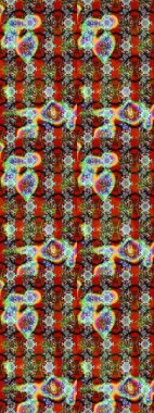 Gri ve kırmızı renkte çiçekler. El çizimi çiçekli soyut çizim kalıbı. Raster illüstrasyonu.