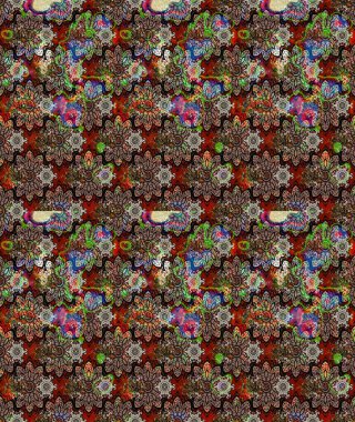 Raster illüstrasyonundaki çiçek desenli çizim. Kahverengi renkli çiçekler. Düz Çiçek Elementleri Tasarımı. Renkli Bahar Teması çizim şablonu.