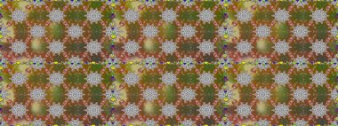 Kusursuz çiçek deseni duvar kâğıdı olarak kullanılabilir. Raster illüstrasyonu. Kahverengi ve gri renkte çiçekler.