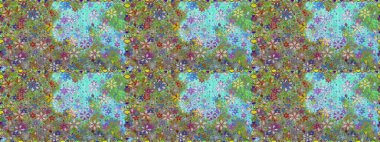 Hediye ambalaj kağıdı, tebrik kartları, posterler ve pankart tasarımı. Raster düz çiçekleri pürüzsüz desen. Mavi ve yeşil renkte çiçekler.