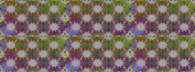 Çiçekli karalama şeklinde Raster çiçek deseni. Nazikçe, güzel çiçek arkaplanı. Gri ve yeşil renkte çiçekler.