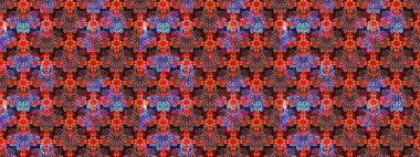 Küçük çiçekteki sevimli çiçek deseni. Güzel kumaş deseni. Güzel karalamalı çiçek desenli çizim. Raster illüstrasyonu.