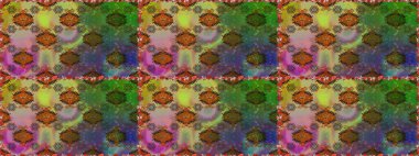 Kumaş desenli papatya çiçeği detayı. Yeşil ve kahverengi renkte çiçekler.