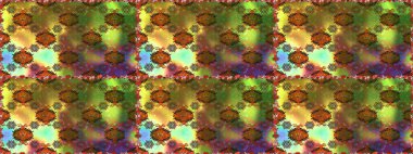 Kahverengi ve yeşil renkli çiçekler. Raster illüstrasyonu. Küçük çiçekte sevimli çiçek deseni var..