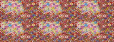 Çiçekli karalama şeklinde Raster çiçek deseni. Nazik, narin çiçek arkaplanı. Pembe ve kahverengi renkte çiçekler.